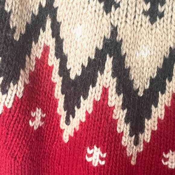 Polo Ralph Lauren Women's Alpaca Wool Fair Isle Pullover Sweater Red & Beige - Picture 7 of 10
